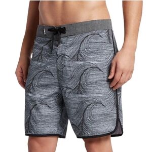 Hurley Phantom Tropical Board Shorts Size 31 Grey Black Surf Swim
